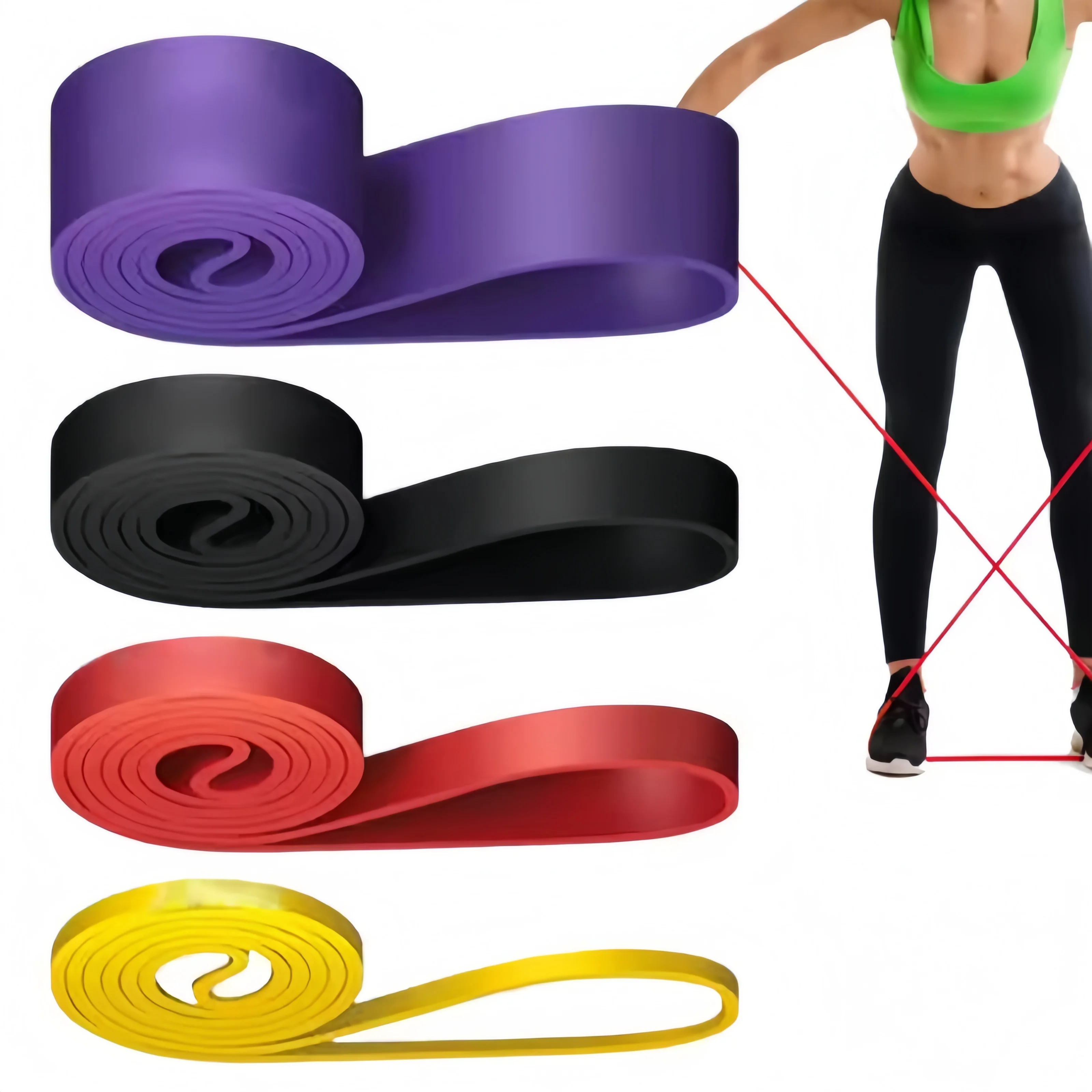 Fitness Rubber Resistance Band Set Heavy Duty Resistance Band Yoga Workout Strength Training Stretch Band Circulation Expander