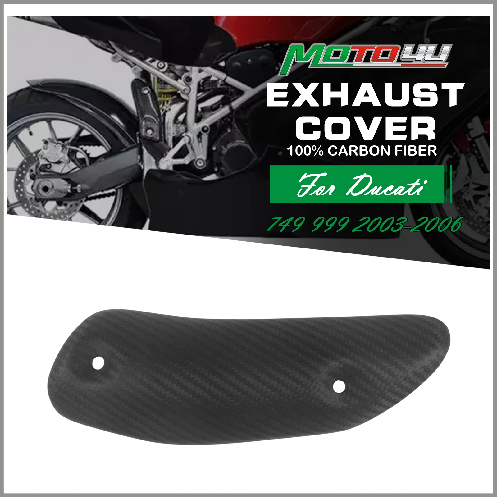 Matt Carbon Fiber For DUCATI 749 999 2003 2004 2005 2006 Motorcycle Exhaust Cover Muffler Heat Shield Pipe Guard Fairing