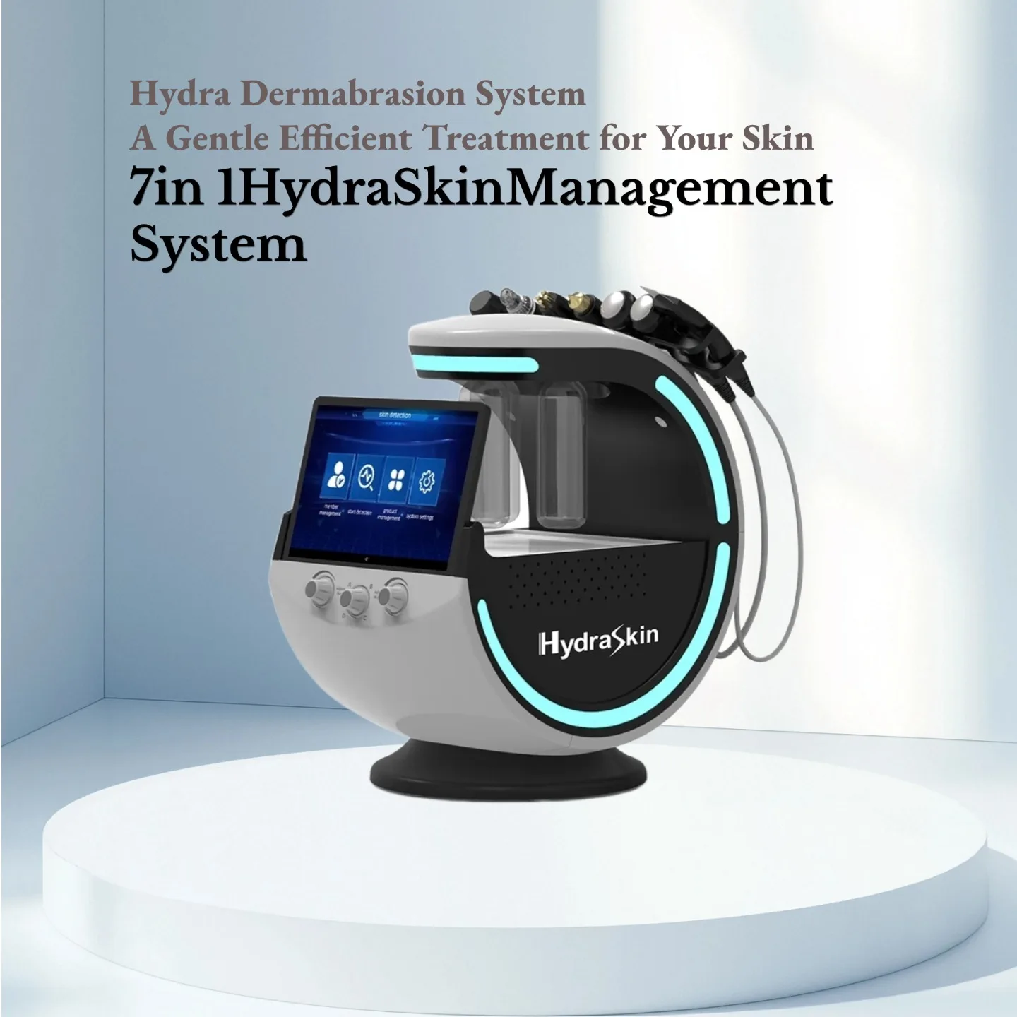 الذكية الجليد الأزرق زائد 7 في 1 الأكسجين هيدرو جلدي فقاعة آلة المهنية الوجه هيدرا آلة rf رفع آلة بالموجات فوق الصوتية