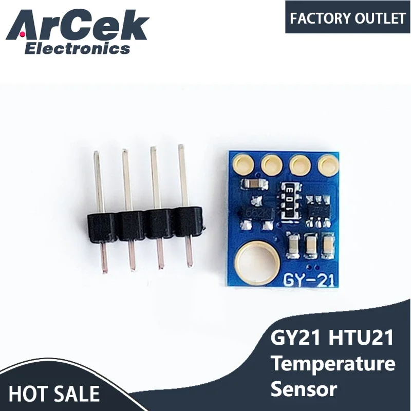 Módulo de Sensor de temperatura GY21 HTU21 para Arduino, interfaz I2C IIC, Sensor de humedad, GY-21-HTU21, reemplaza el Si7021 Original