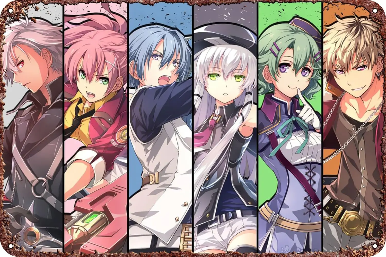 Trails of Cold Steel VII 3 Tin Anime poster Decor for Living Room Cafe Decorative Sign for Wall 12x8Inches