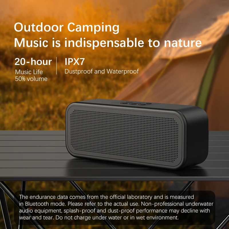 

Portable with lanyard Wireless Bluetooth speaker Outdoor camping Waterproof Shockproof Strong bass Home Decor Speaker