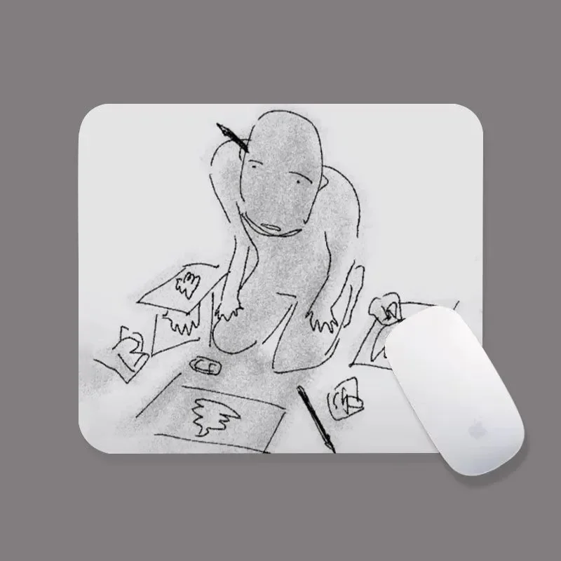Office Worker Meme Meltdown PU Leather Mouse Pad | Thick Small Desk Mat for Laptop Keyboard, Funny Student Office Decor