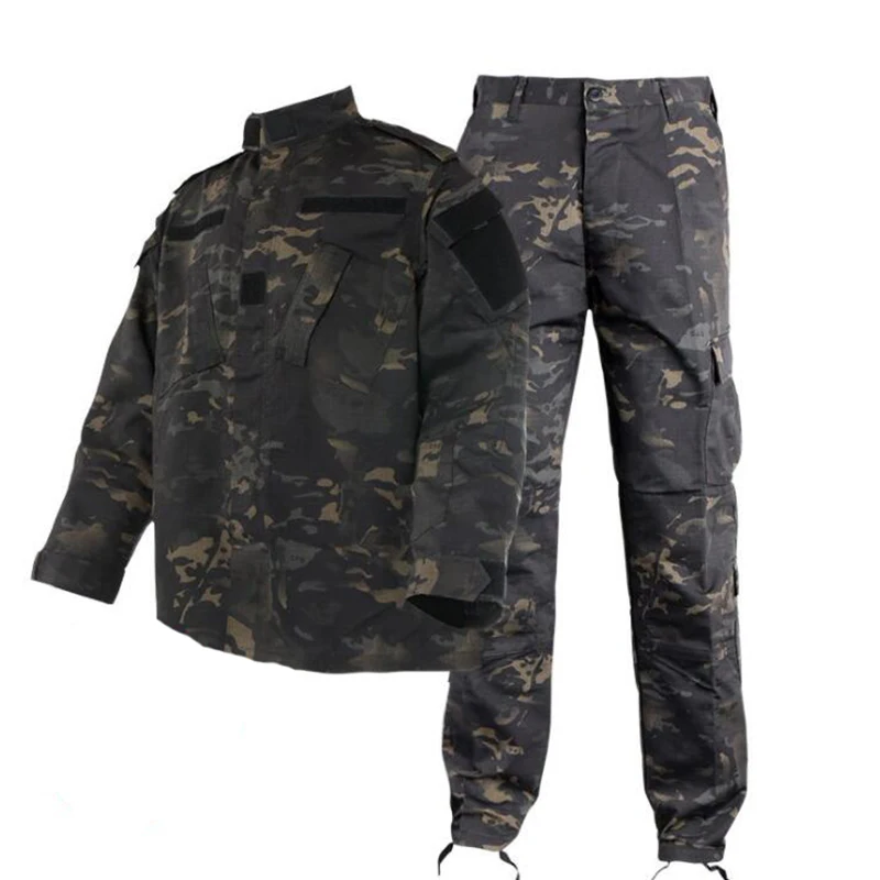 Outdoor Men's Tactical Army Camo FG atacs Jacket Airsoft Uniform Camouflage Suit Military Hunting Costumes Gear Set view 4
