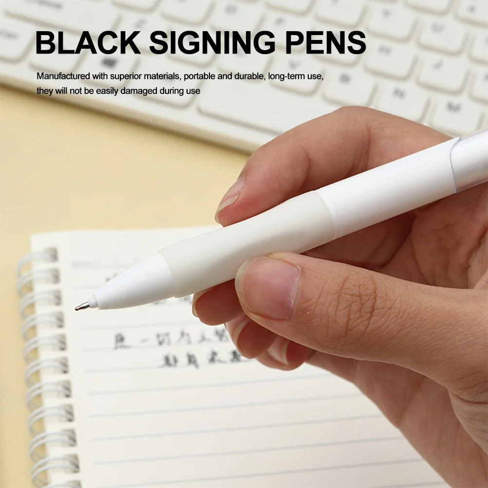 

10 шт., гелевые ручки с тонким наконечником, 0,5 мм, черная гладкая ручка для письма, ручки для подписи, офисные принадлежности, ручки с тонким наконечником, офисные принадлежности