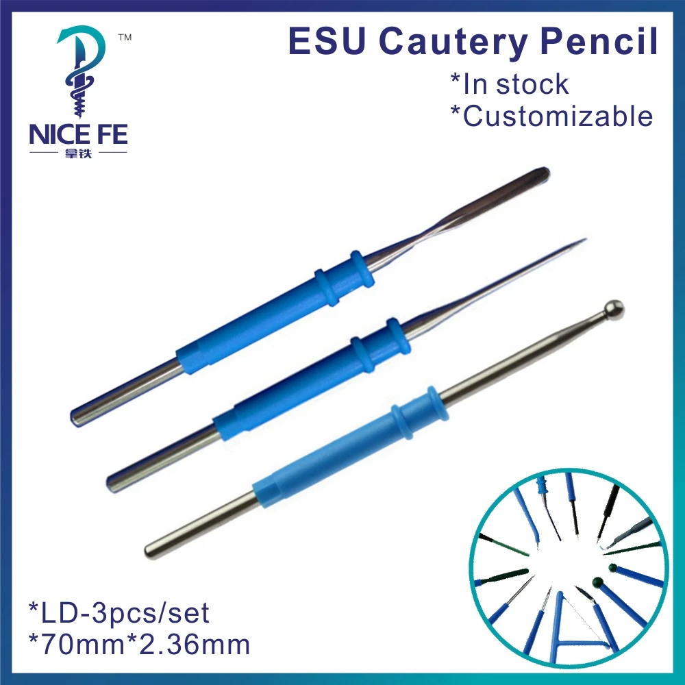 

ESU cautery pencil Electrosurgical blade electrode 70mm*2.36mm Electrocoagulator Electrocautery