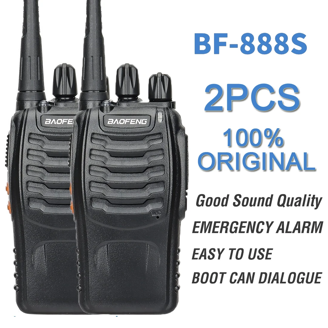 

Hot 2pcs UHF 1-3km PTT Baofeng Radio BF 888S 2pcs Vox Beofeng Walkie Talkie Set 2