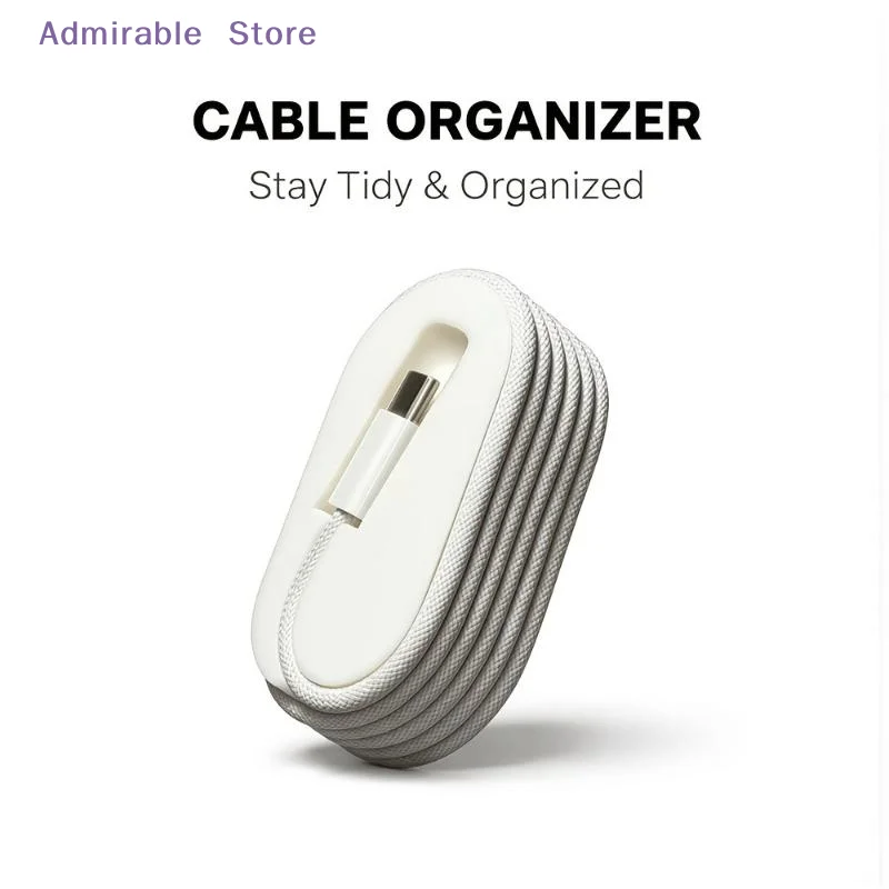 wPortable Cable Winder Organizer Soft Silicone -Free Holder for 1m Braided Data Cable Office Desktop Storage