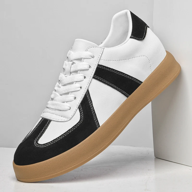 

Men's Fashion Casual Shoes Genuine Leather Upper Lace-Up Comfort Trainer for Walking, Outdoor, Business, and Leisure Activities