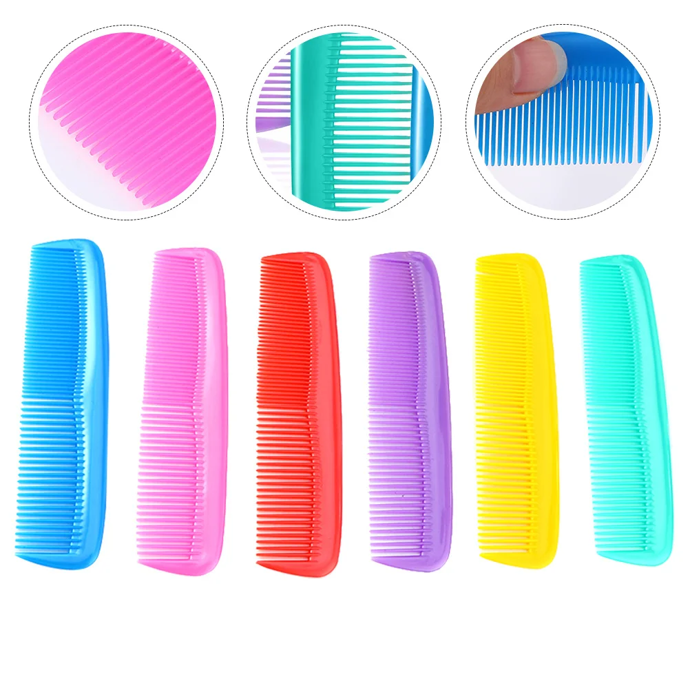 

12pcs Portable Plastic Hair Comb For Travel Home Salon Anti-Static Fine Teeth Design Hairdressing Comb Mixed Colors