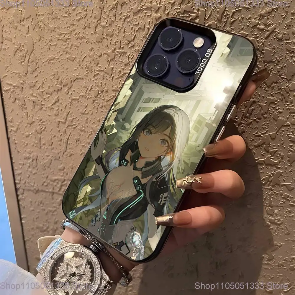 เคสโทรศัพท์เทพีแห่งชัยชนะ N-Nikke สำหรับ iPhone 16,15,14,13,12,11,Pro,XS,Max,Plus,Mini,SE สีดำแบบด้านกันกระแทก