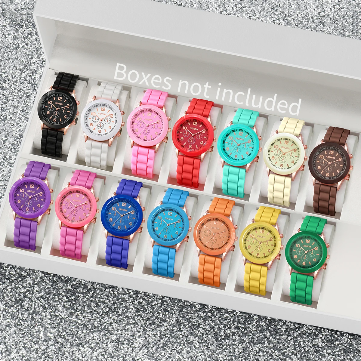 14PCS Fashion Women Watches Casual Silicone Band Arabic Dial Ladies Quartz Watch Set Reloj Mujer Girls Clock Gift（Without Box）