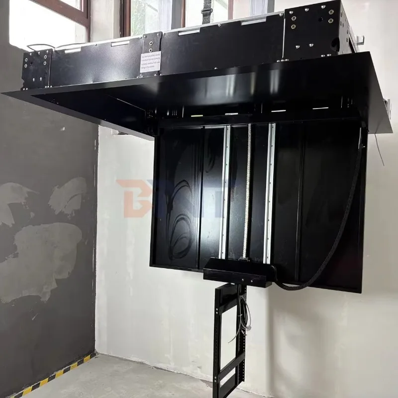 55-Inch Electric TV Lift Rack with Remote Ceiling Flip TV Stand with Pull-Down and Swivel Functions