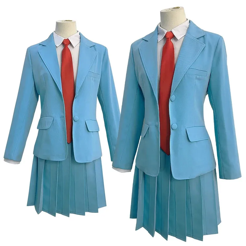 

HOLOUN Skip and Loafer Anime Iwakura Mitsumi Cosplay Costume School Uniform Blue Suit Shirt JK Skirt Tie Daily Wearing Gift