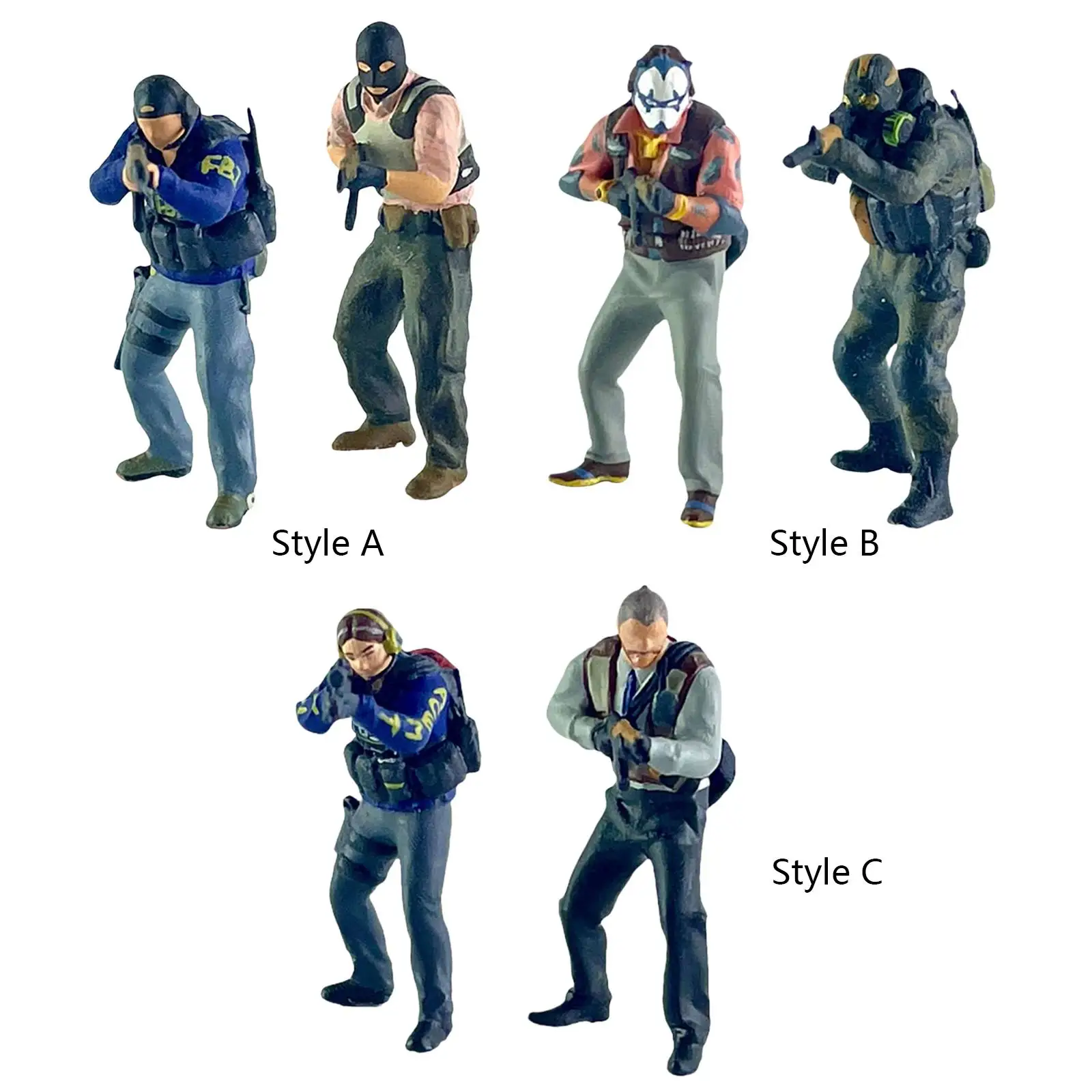 

2Pcs 1/64 Figures DIY Scene Sand Table Ornament Resin Decor Accessories