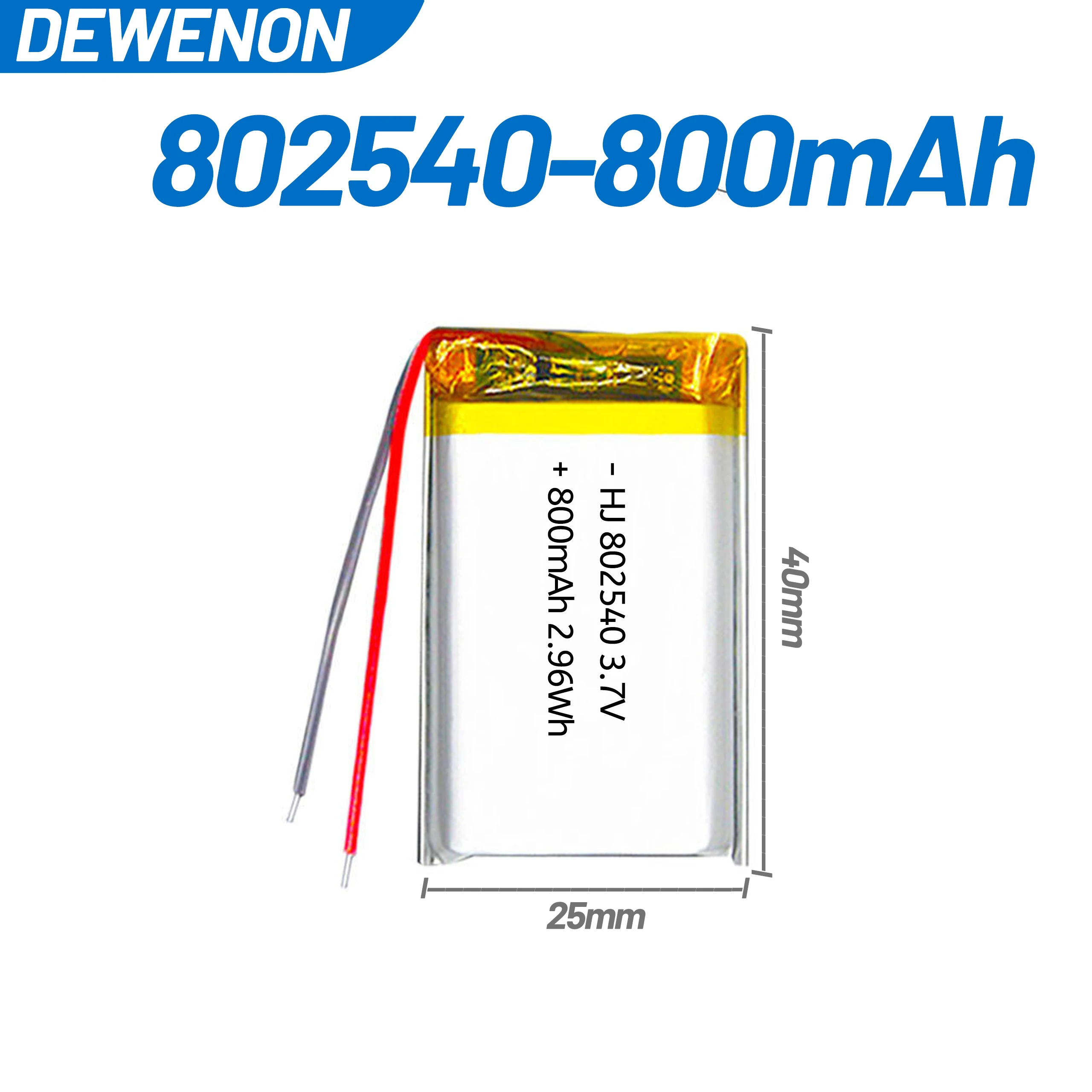 

802540 3.7V Li-Polymer Rechargeable Battery 802540 Lipo Battery for MP3 MP4 GPS Bluetooth Speaker