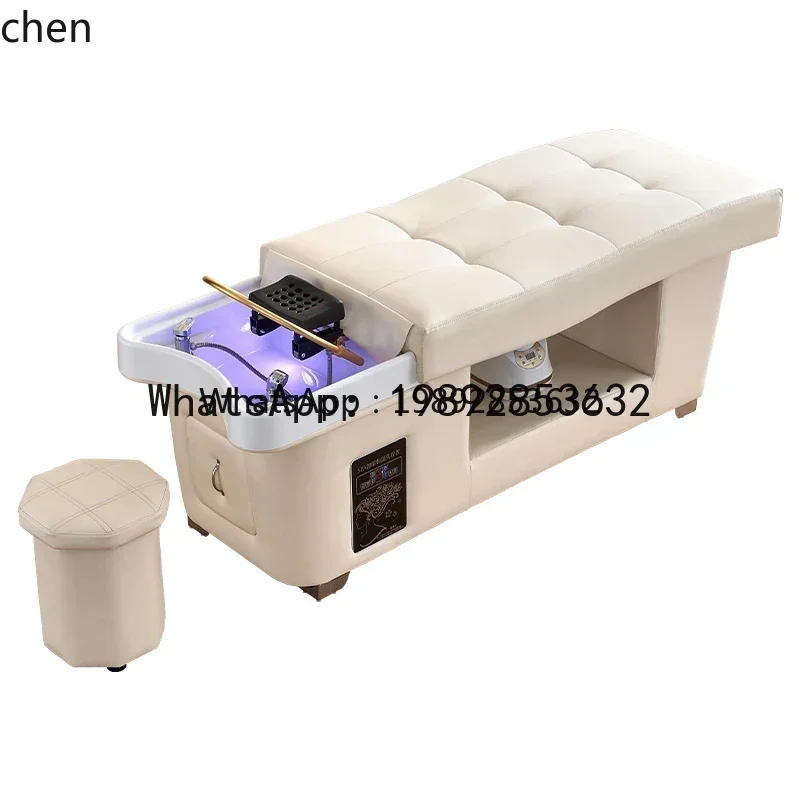AA Water circulation shampoo bed barber shop with fumigation full lying ear massage beauty salon