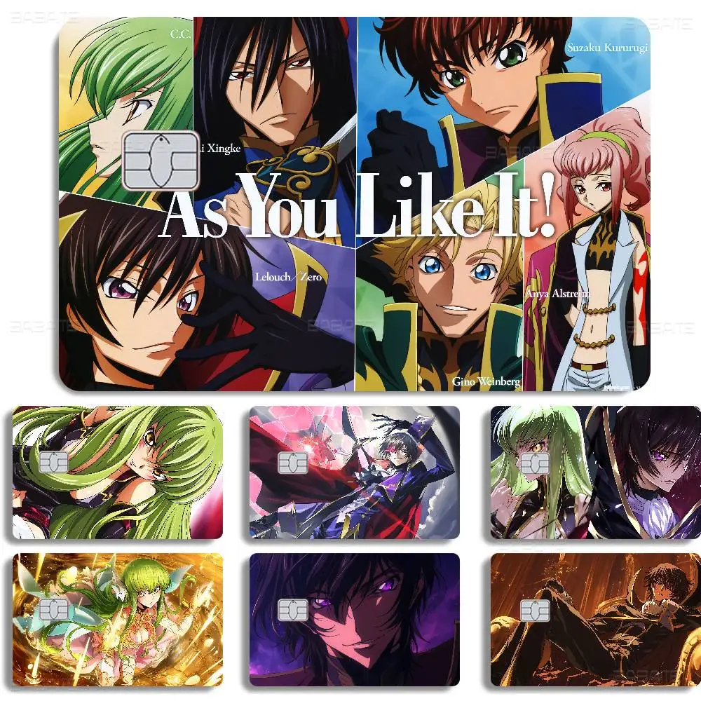 Classic Mecha Anime C-Code G-Geass Anime Front Cover Film Sticker Skin for Credit Debit Card Small Large Chip