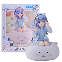 21CM Anime Is The Order A Rabbit Kafuu Chino Hoto Kokoa Anime Model Sitting Pajamas Outfit Toy Gift Collection Action Figure