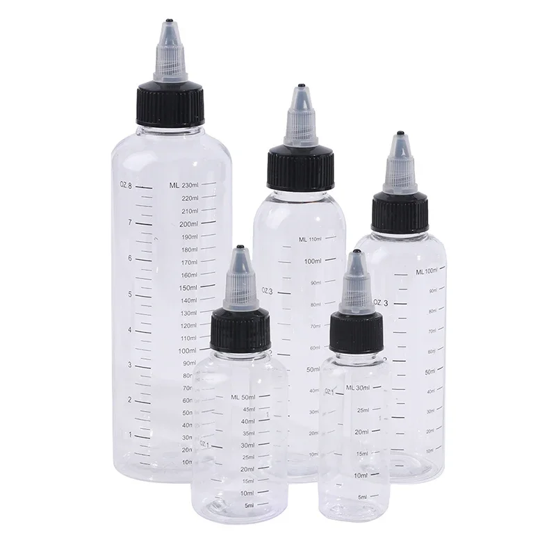 Plastic PET Dropper Bottles 30ml-250ml Liquid Capacity Ink Containers Pigment Ink Storage Bottles For Art And Craft
