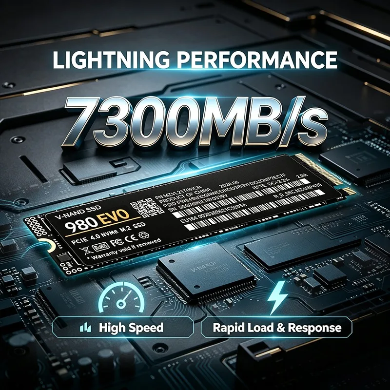 980 EVO M.2 NVMe SSD 7300MB/s TLC 3D NAND Internal Solid State Drive 500GB‑4TB For PS5 Gaming Desktop Laptop PC Storage
