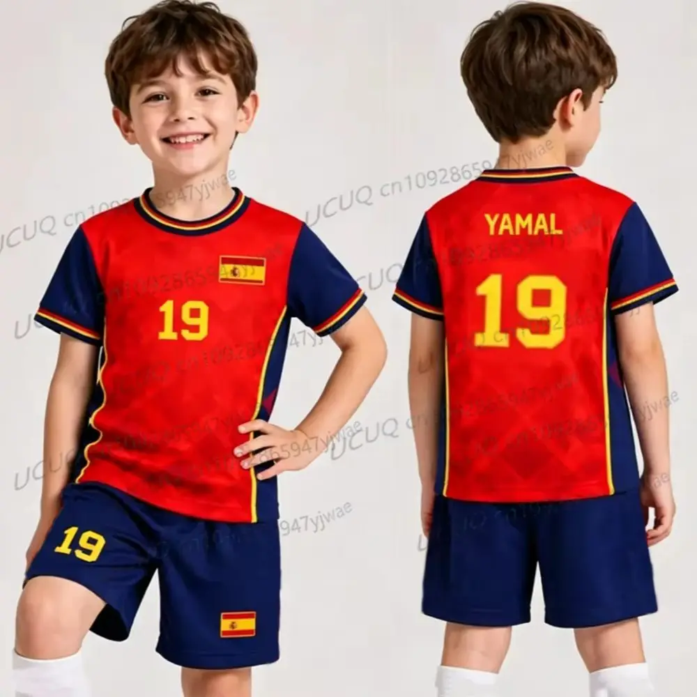 2026 Special NO.19 YAMAL Fußballtrikot-Set mit Shorts für Damen, Herren und Kinder, Spanien-Fans, T-Shirt oder Shorts-Set, Sommer, 2-teiliges Set – Detail 5