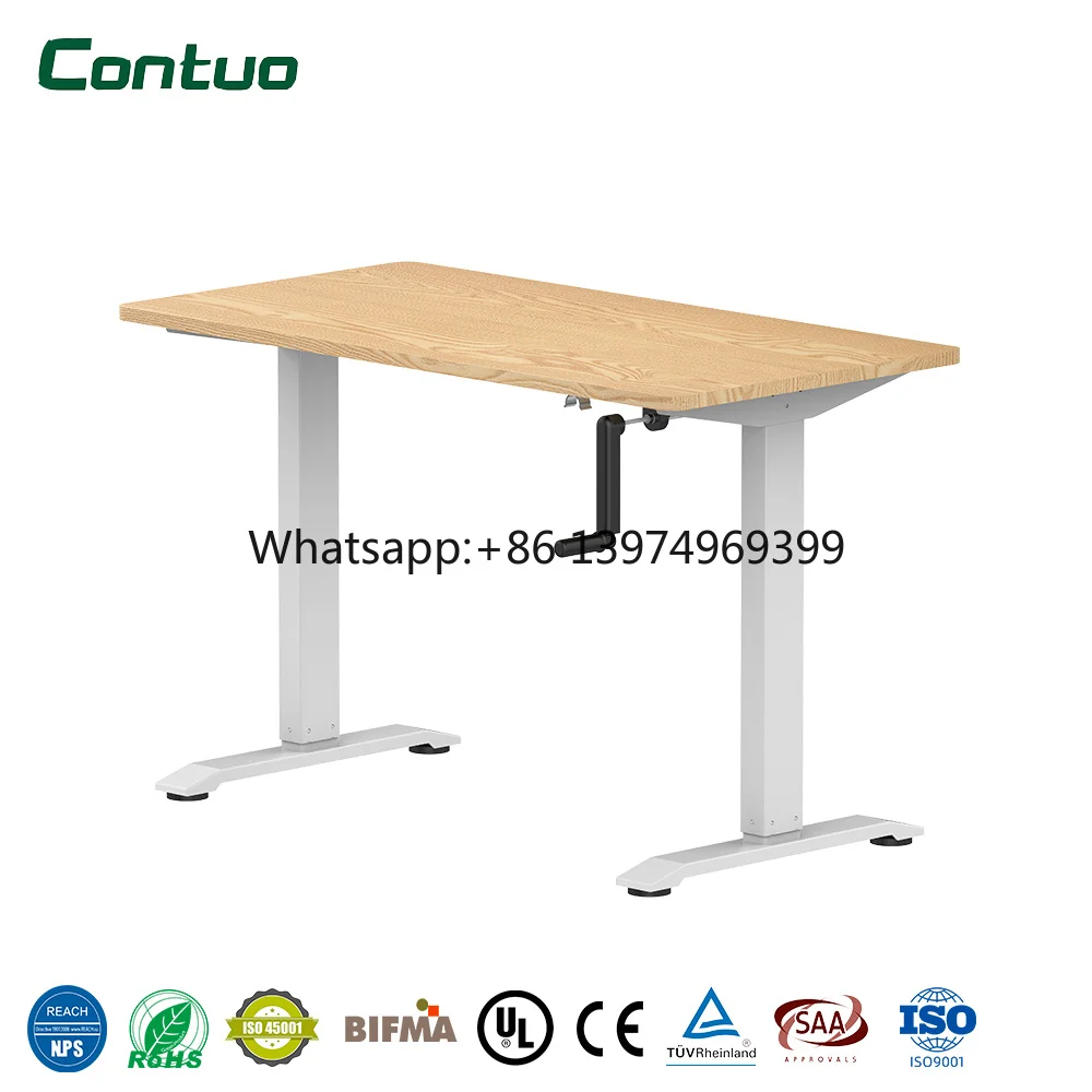 Newly Developed Home Office Adjustable Height Hand Crank Controller Lifting Standing Desk Sit Stand Desk Frame