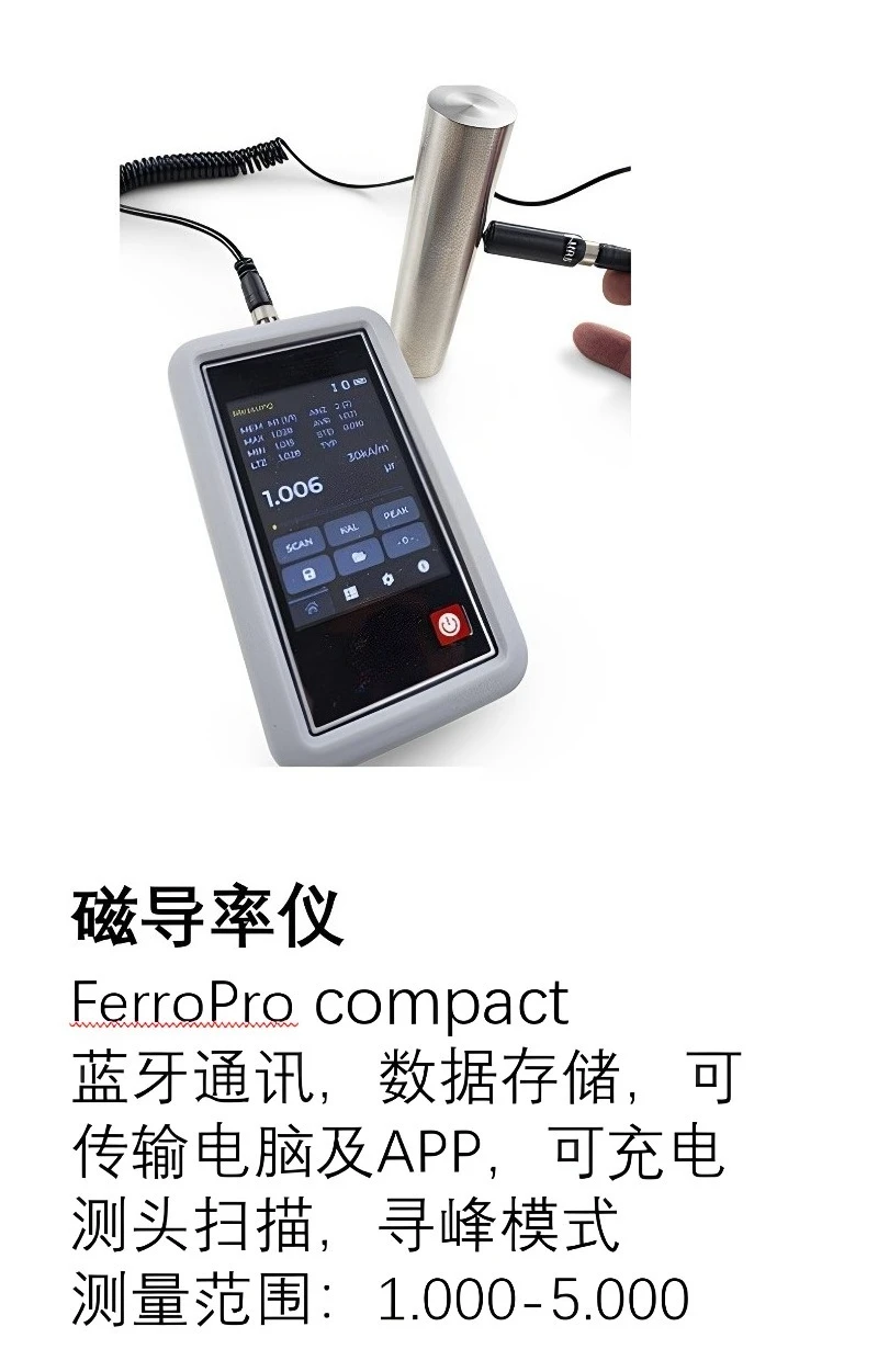 Resolution 0.001 permeability meter LCD screen