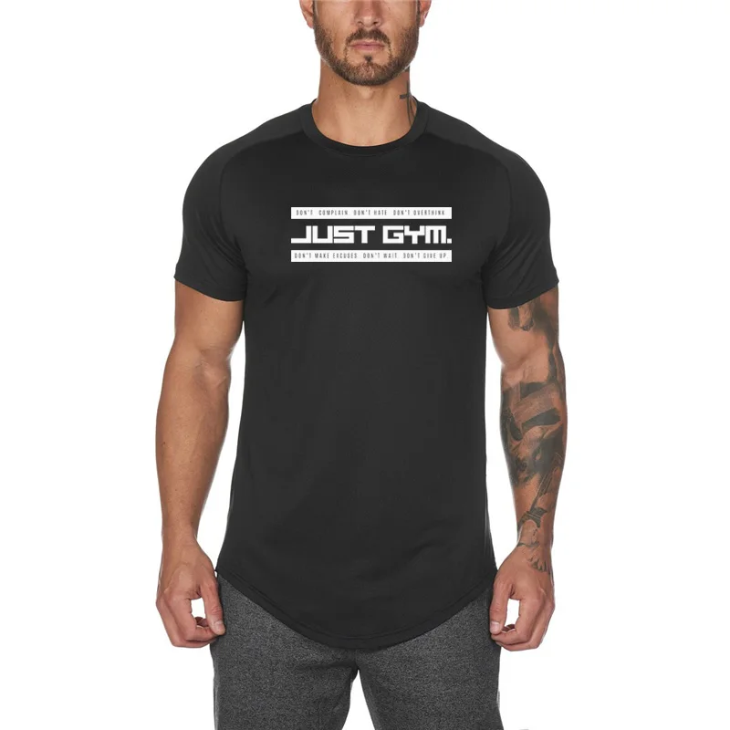 

Mesh Quick Dry Breathable Running T-Shirts Bodybuilding Fitness Tees Shirts Men's Slim Fit Training Summer Gym Clothing