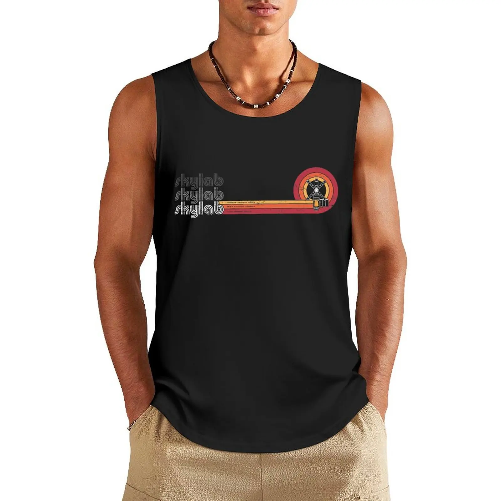 SKYLAB - Orange version Tank Top bodybuilding for men Japanese t-shirt male top