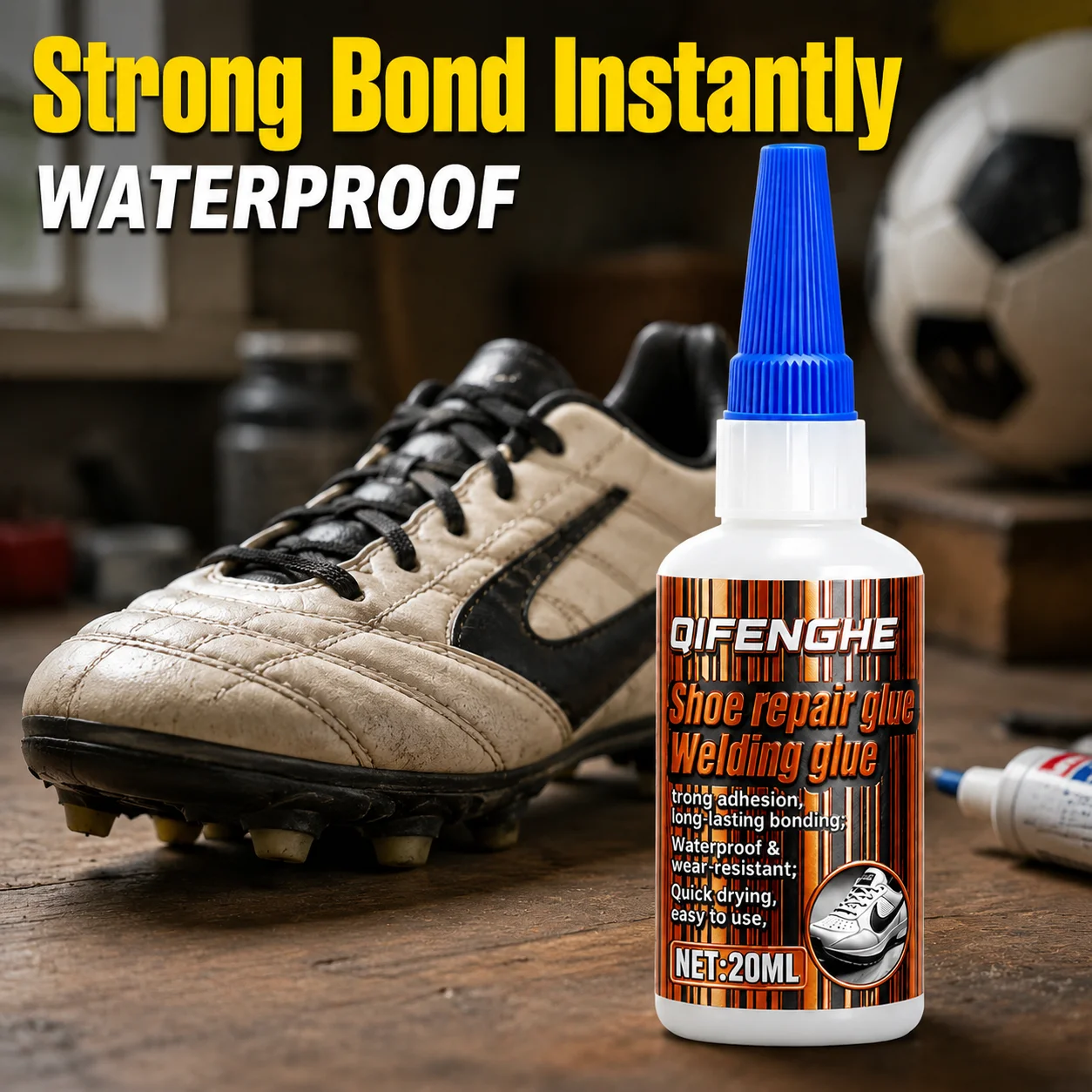 Professional Heavy-Duty Flexible Shoe Repair Glue High Temperature Resistant Leak-Proof Wrinkle-Free Adhesive with Precise Nozzl