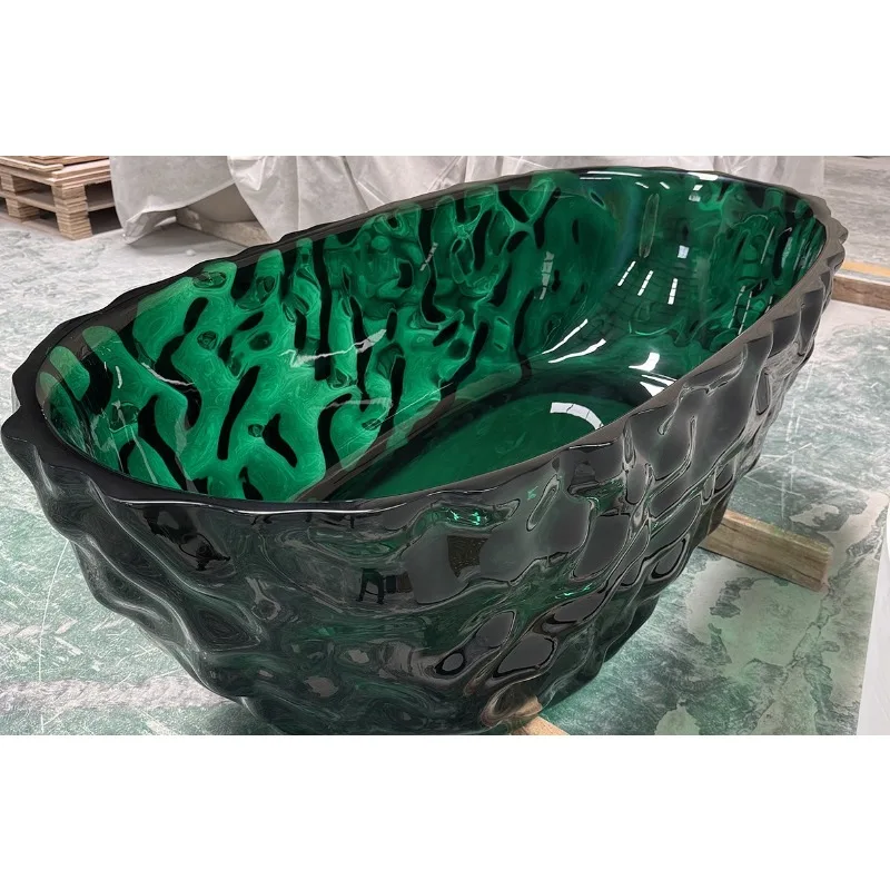 Color transparent bathtub hotel homestay resin bathtub floor-to-ceiling bathtub water