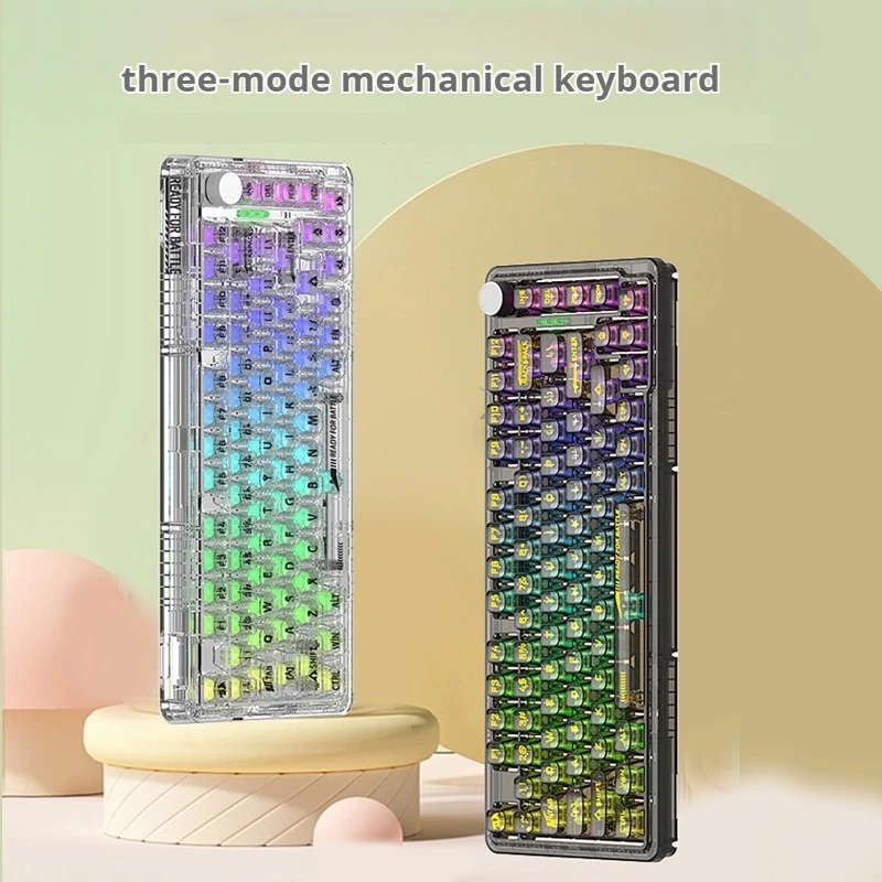 The Third Mock Examination Mechanical Keyboard 81 Key Rgb Cool Light Effect Is Applicable To Business Office Of Game Players