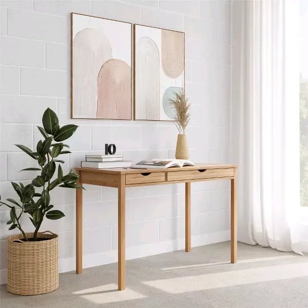 !@Combohome Home Office Workbench Desk Solid Wood Writing Desk with Drawer