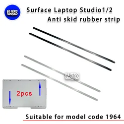 2PCS For Microsoft laptop Studio 14.4-inch back Cover non-slip strip bottom rubber strip Model 1964 Silver black foot pads