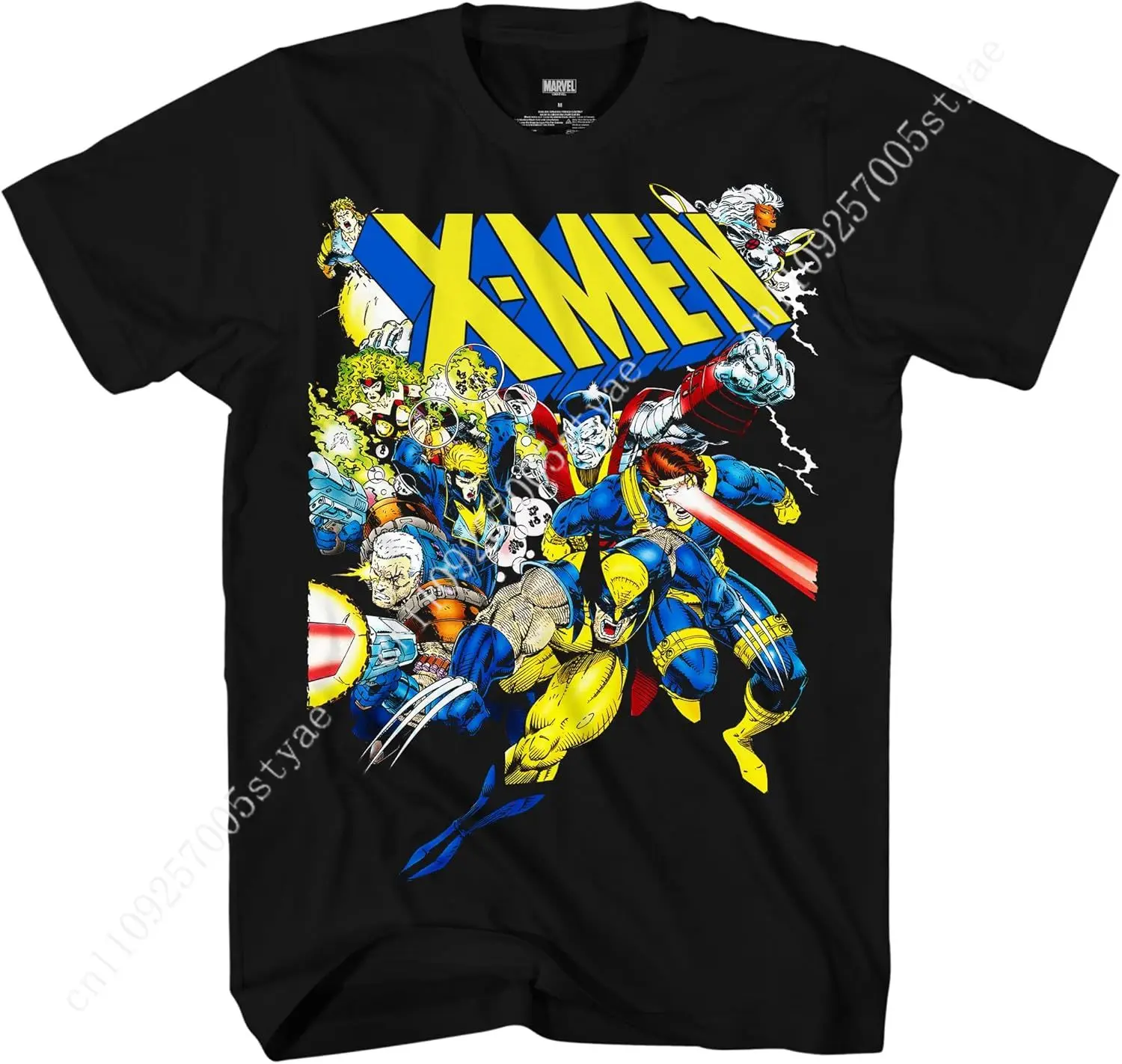 Camiseta para adultos de Marvel X-Men 90's 97 Team Pose Wolverine Storm