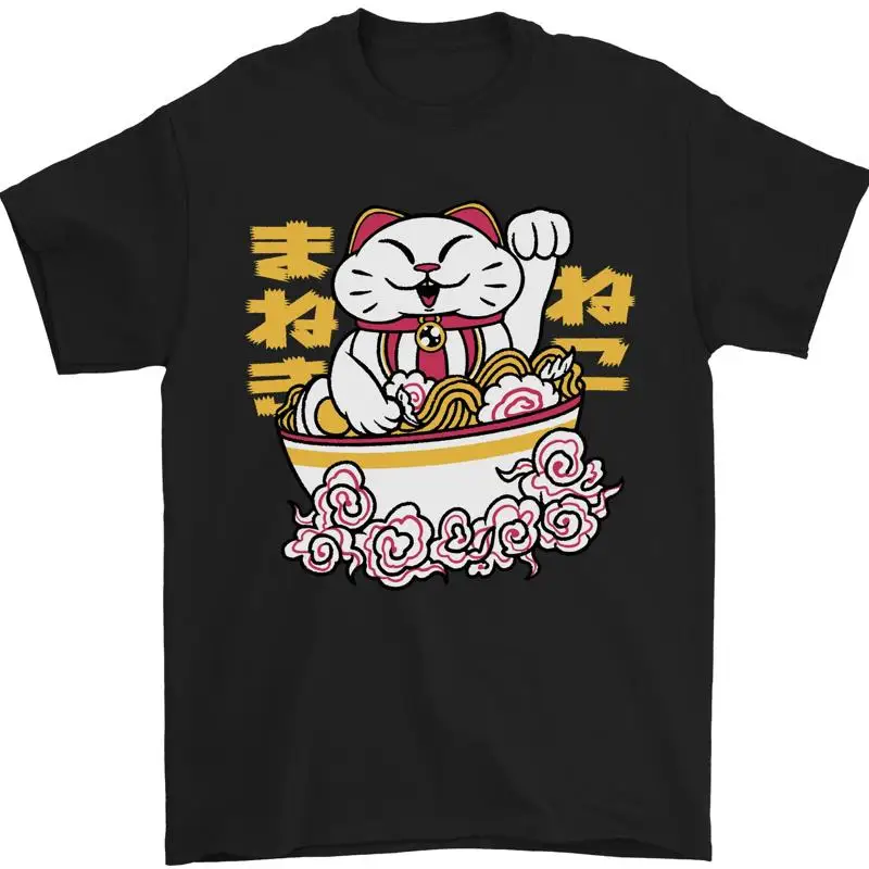 

Мужская футболка Ramen Lucky Cat, 100% хлопок
