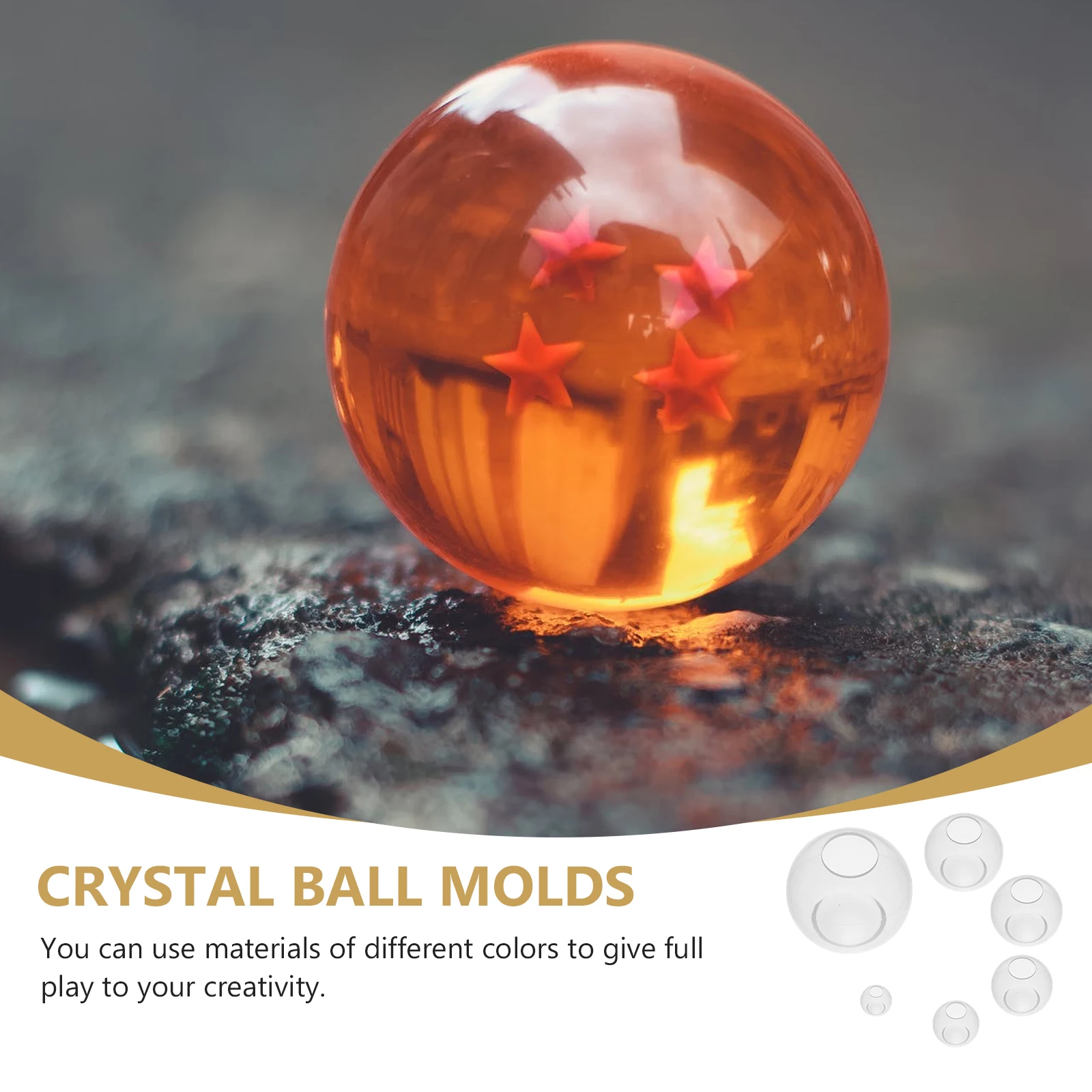 

6Pcs Ball Shape Silicone Molds Crystal Ball Casting Flexible DIY Craft Accessories Handmade Sphere Ornament Moulds