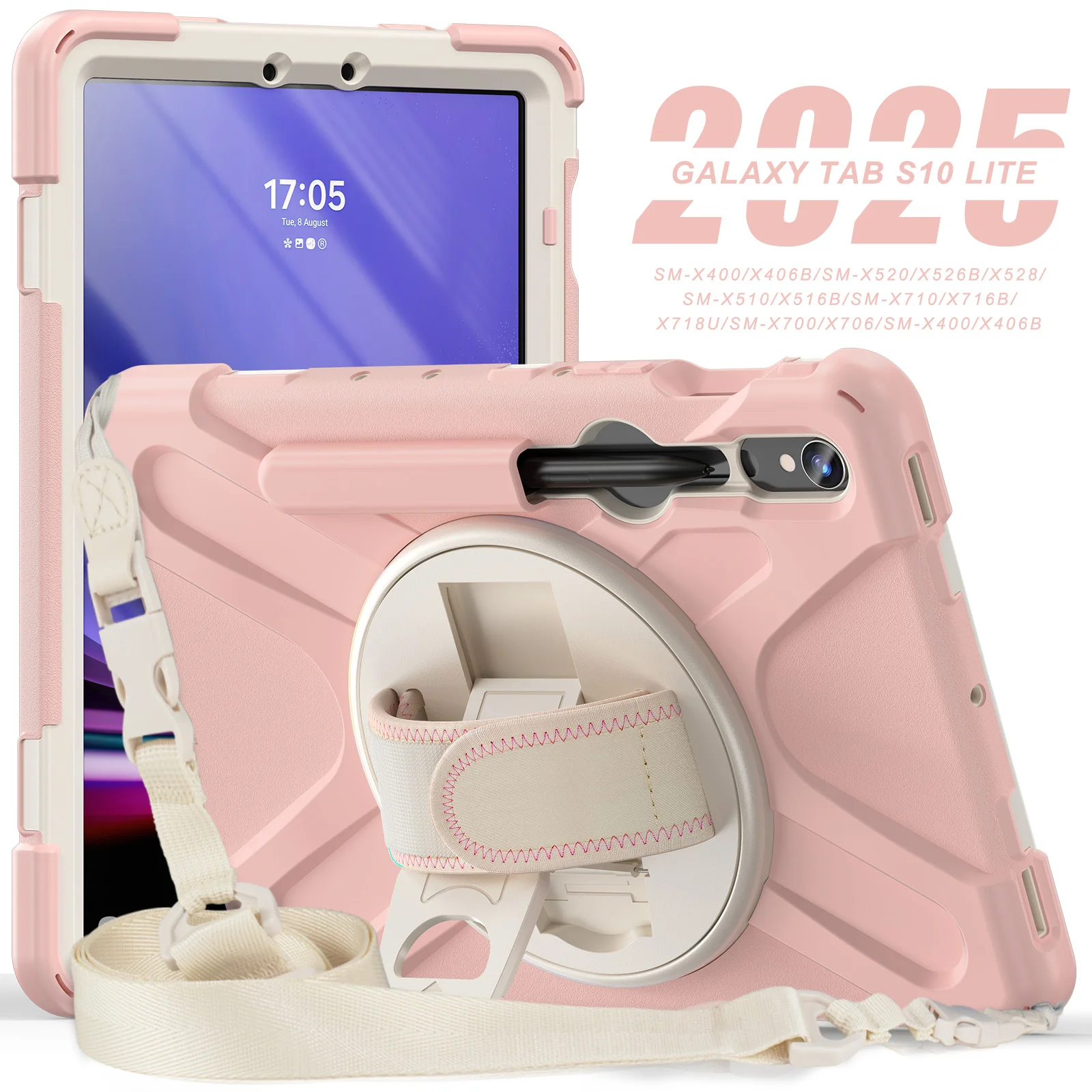 

Kids PC Silicon Stand Tablet Cover Case for Samsung Galaxy Tab S10 Lite SM-X406 2025 10.9" S10 S9 FE S8 S7 11" with Pen Slot