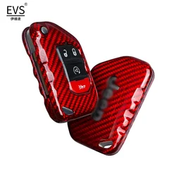 Carbon Fiber Car Key Case Fit For Jeep Gladiator JT Sahara JLU Wrangler JL Rubicon Car Key Fob Cover Jeep Car accessories
