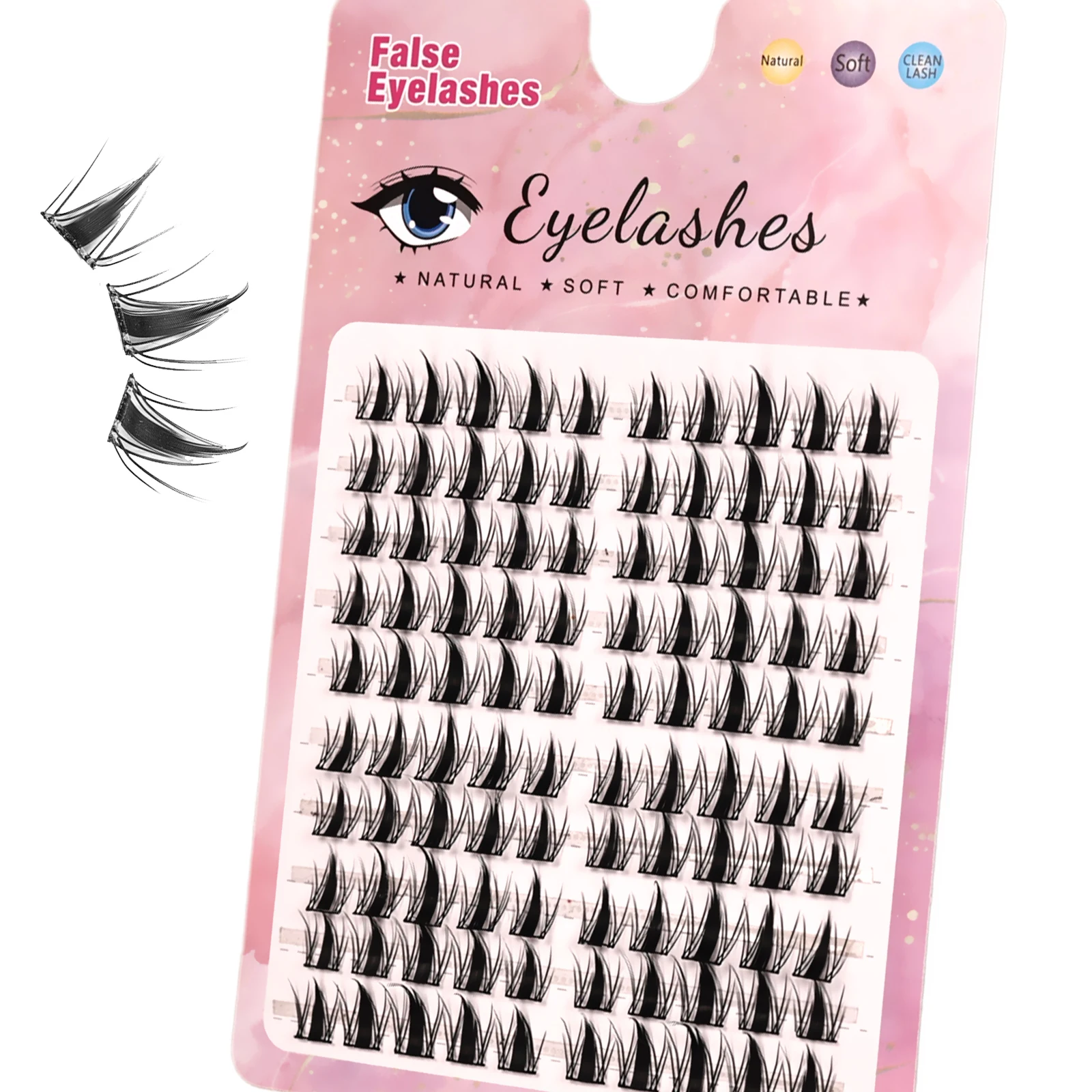 Sharp Tip Fairy Manga Lash Cluster Soft Wispy Individual False Lashes Large Capacity Lash Tray for Daily Makeup and Cosplay Look