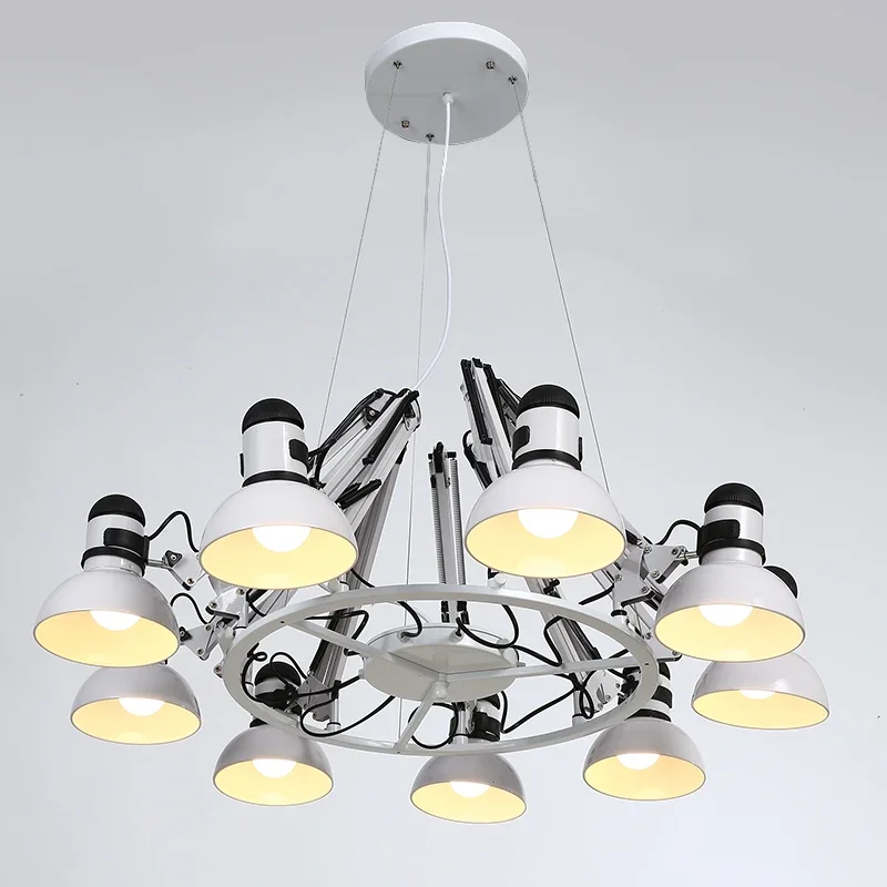 Imagem -02 - Ferro Aranha Led Pendurado Lâmpada Iluminação Interior Industrial Pendant Light Longo Lustre Flexível Sala de Estar Luminárias Ajustável