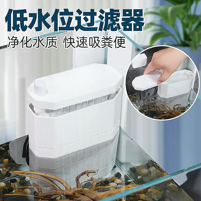 Turtle tank with climbing platform amphibious landscaping ecological tank household large turtle tank edge box bottom drainage