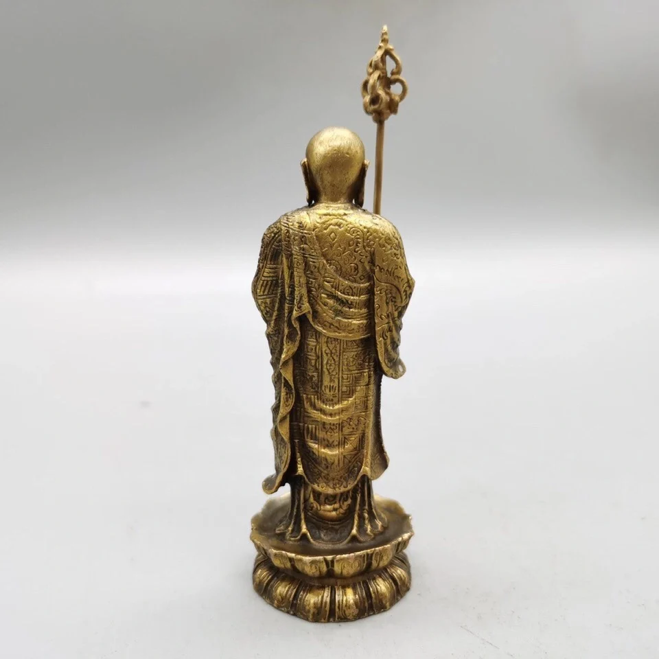 Monk Buddha Metal Bodhisattva Statue Tibetan Buddhism Tibetan King Decorative Buddha Brass Home Decoration Crafts