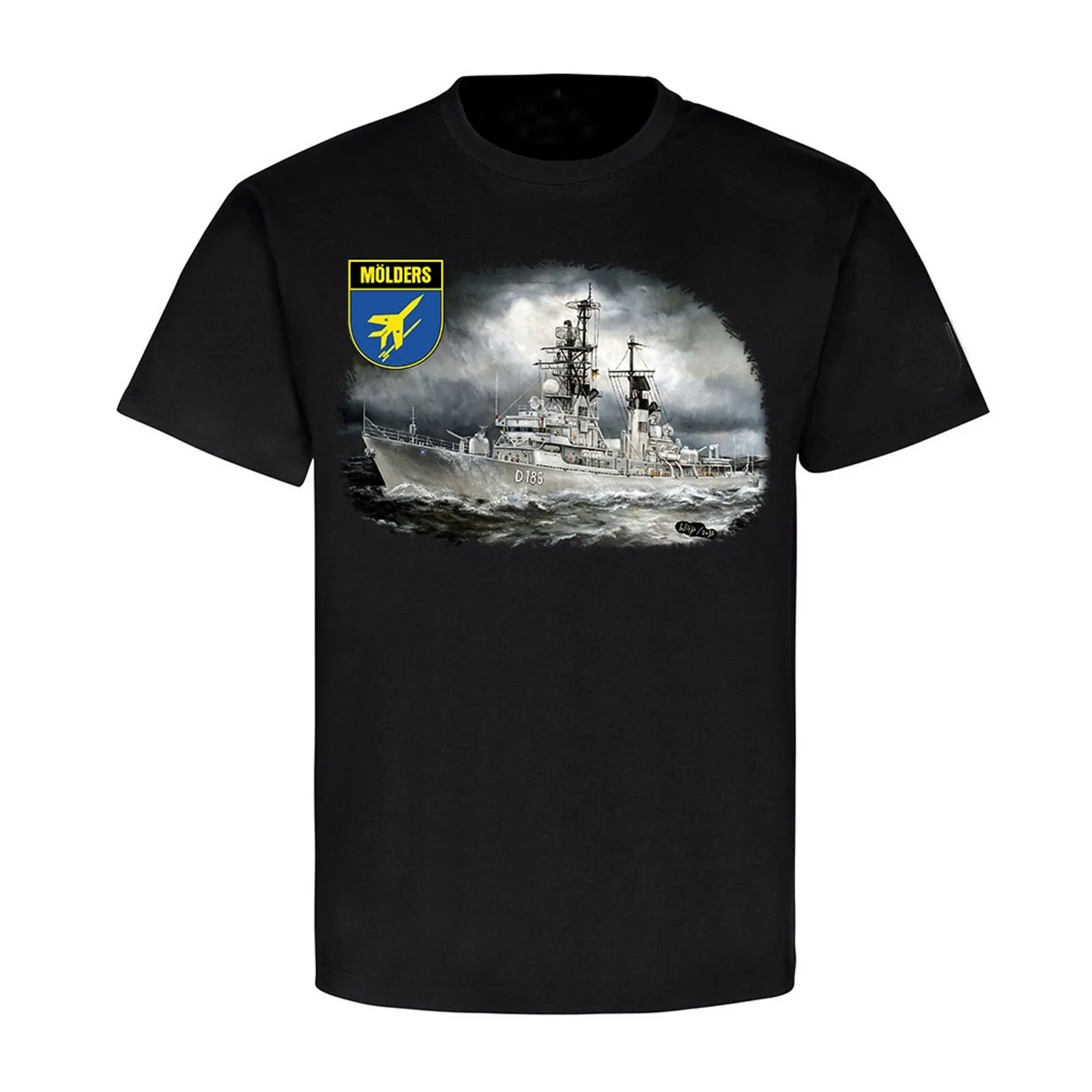 

German Naval Bundeswehr Class 103 Molders D 186 Destroyer T-Shirt. Summer Cotton O-Neck Short Sleeve Mens T Shirt New S-3XL