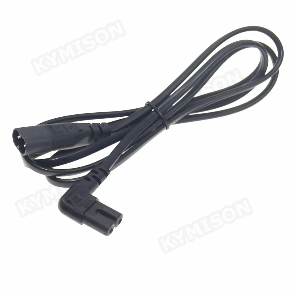 Black 2 Prong C7 to C8 Extension Cable Power Supply Cord Figure 8 Elbow AC Power Charge Cable For TV Electric Bike Laptop 1.5M