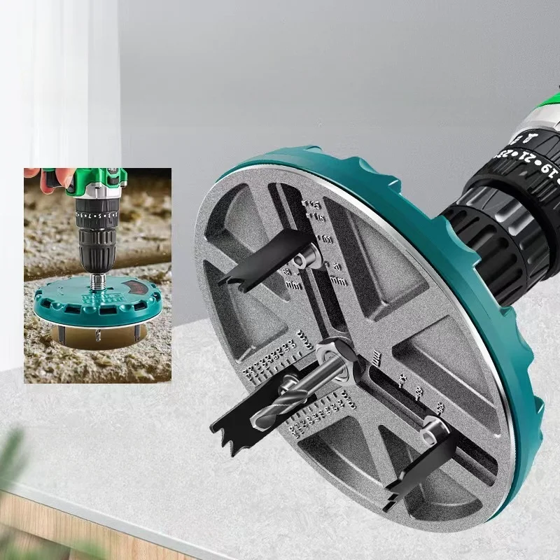 

Allsome Universal Adjustable Hole Opener Saw Cutter Drill Bit Woodworking Plastic Punching Tool For Gypsum Board Aluminum Board