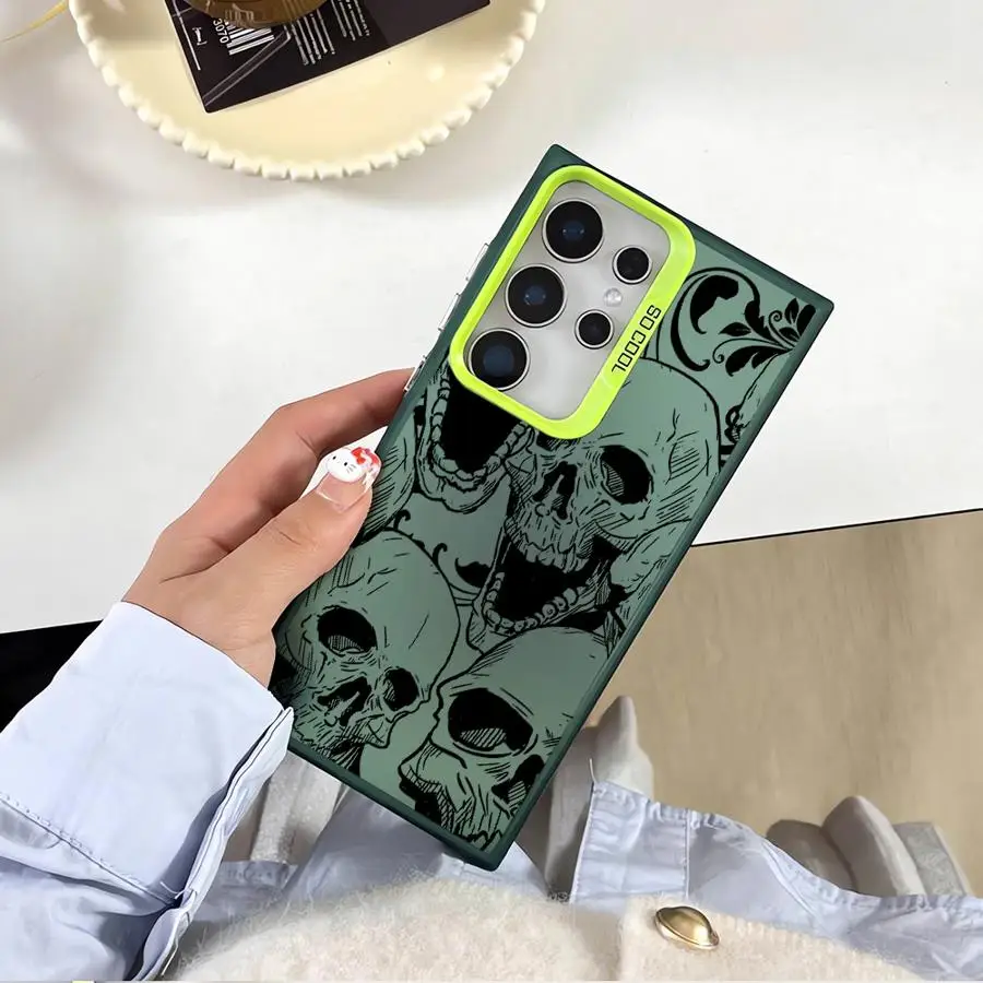 مرعبة كول الجمجمة لينة غطاء الهاتف حقيبة لهاتف سامسونج غالاكسي S21 نوت 20 الترا S20 FE S24 الترا S25 S22 الترا S23 S25 زائد S24 #3