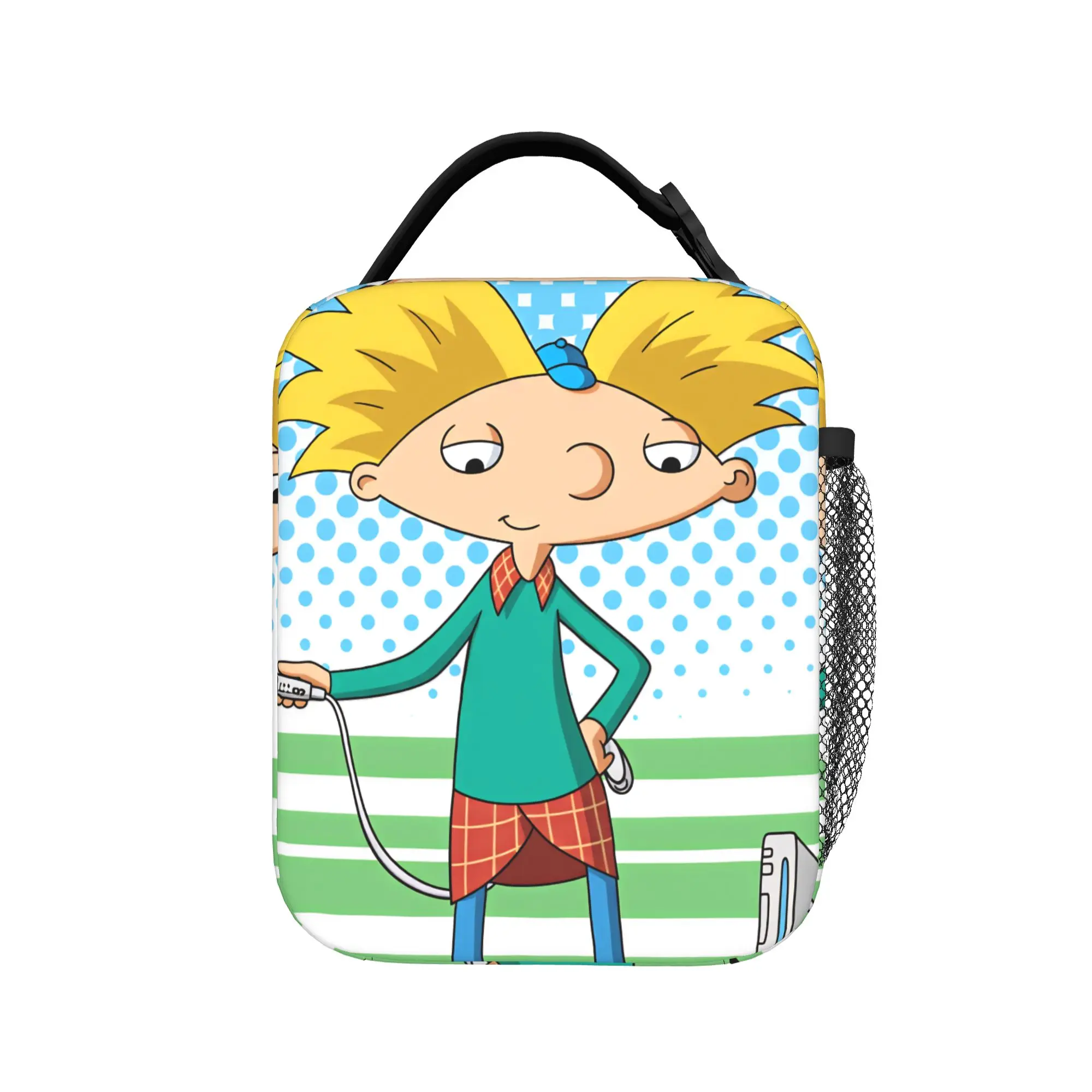 Hey Arnold Anime Lunch Bag  Portable Lunch Box Men Office Print Cooler Bag Fun Oxford Thermal Lunch Bags