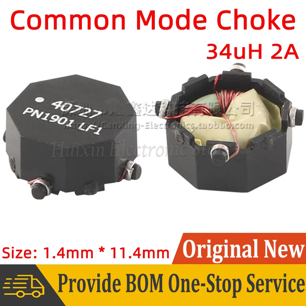 

2pcs SMT Common Mode Choke Coil Power Inductor Inductance 34uH 2A Magnetic Ring Filter 750040727 40727